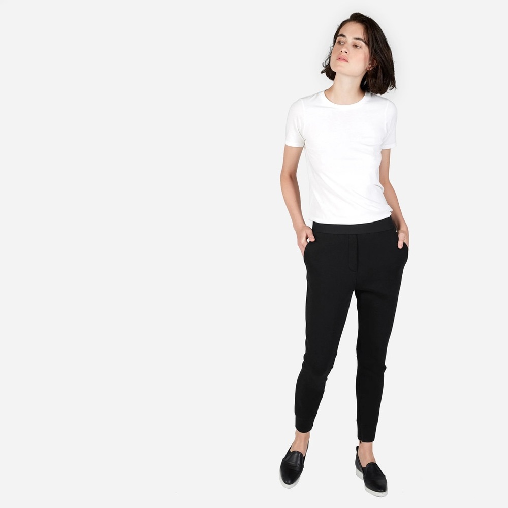 Everlane Black The Street Fleece Zip Joggers